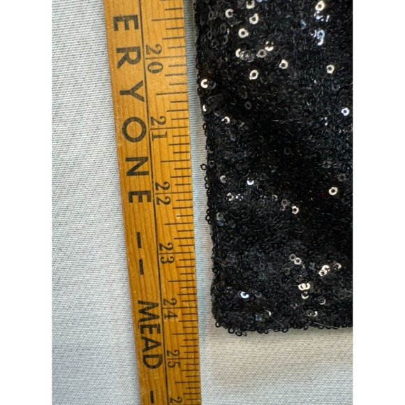 Black Sequin Strapless Mini Dress By Bear Dance M Party Holiday - Picture 9 of 10